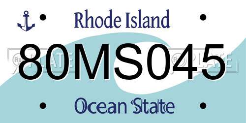 80MS045 Rhode Island License Plate
