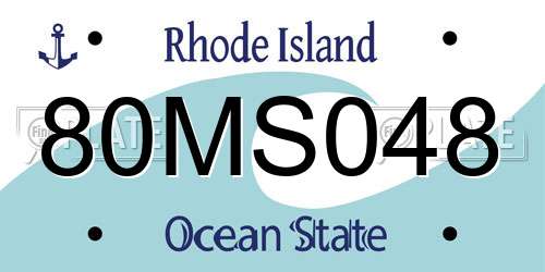 80MS048 Rhode Island License Plate