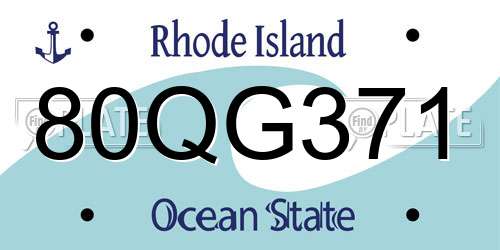 80QG371 Rhode Island License Plate