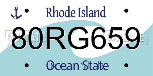 80RG659 Rhode Island License Plate