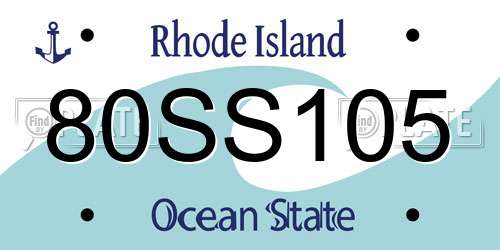 80SS105 Rhode Island License Plate
