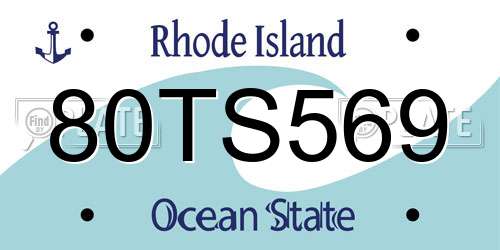 80TS569 Rhode Island License Plate