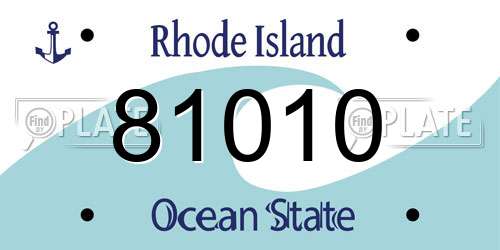 81010 Rhode Island License Plate