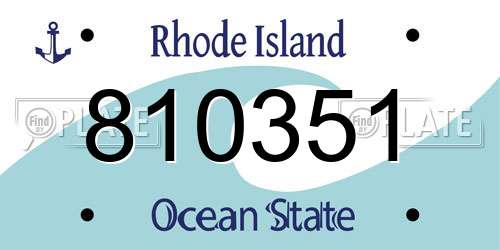 810351 Rhode Island License Plate