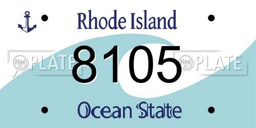 8105 Rhode Island License Plate