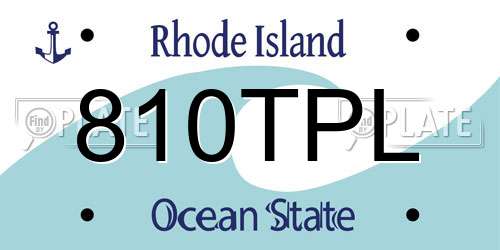 810TPL Rhode Island License Plate