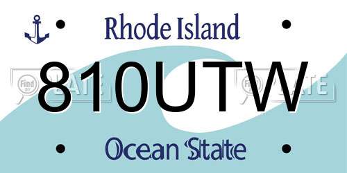 810UTW Rhode Island License Plate