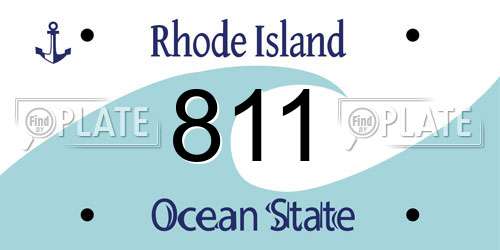 811 Rhode Island License Plate