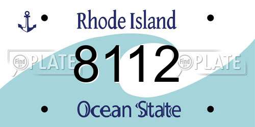 8112 Rhode Island License Plate