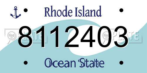 8112403 Rhode Island License Plate