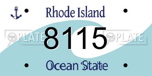 8115 Rhode Island License Plate