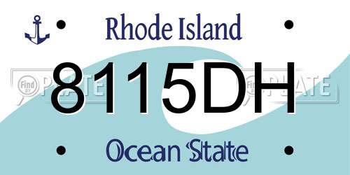 8115DH Rhode Island License Plate