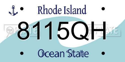 8115QH Rhode Island License Plate