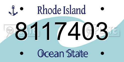 8117403 Rhode Island License Plate