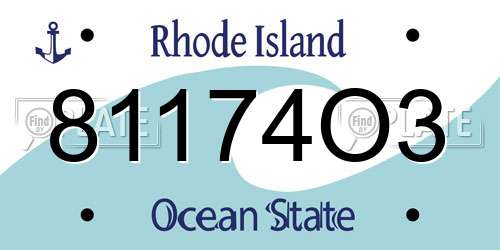 81174O3 Rhode Island License Plate