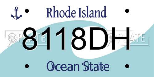 8118DH Rhode Island License Plate