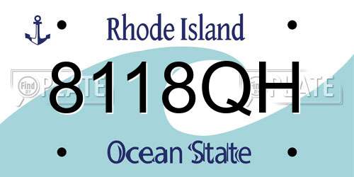 8118QH Rhode Island License Plate