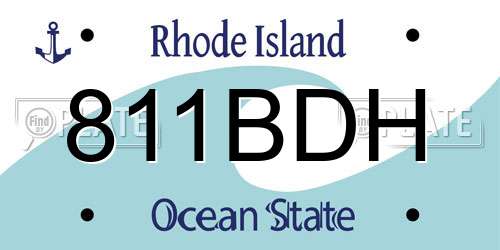 811BDH Rhode Island License Plate