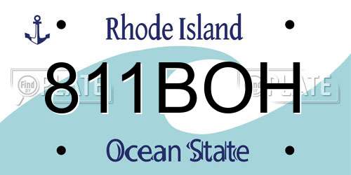 811BOH Rhode Island License Plate