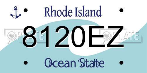 8120EZ Rhode Island License Plate