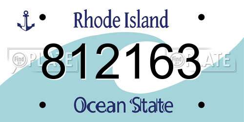 812163 Rhode Island License Plate