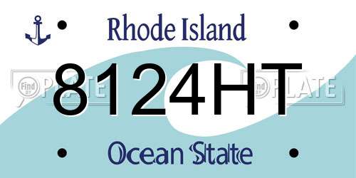 8124HT Rhode Island License Plate