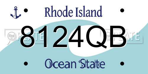 8124QB Rhode Island License Plate