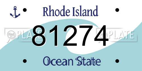 81274 Rhode Island License Plate