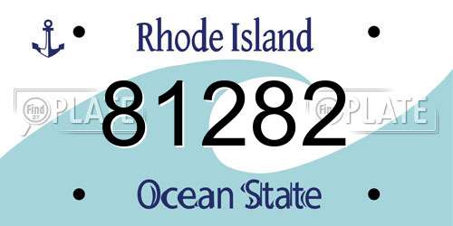 81282 Rhode Island License Plate