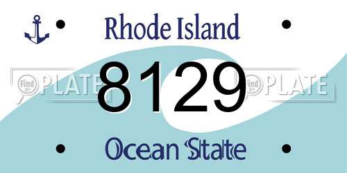 8129 Rhode Island License Plate