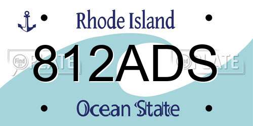 812ADS Rhode Island License Plate