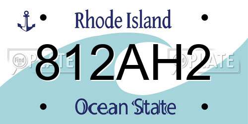 812AH2 Rhode Island License Plate