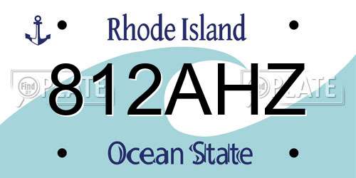 812AHZ Rhode Island License Plate