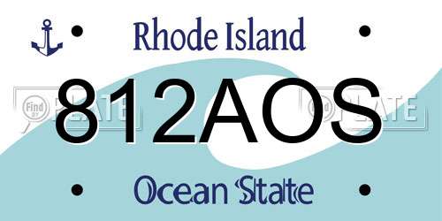 812AOS Rhode Island License Plate