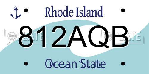 812AQB Rhode Island License Plate
