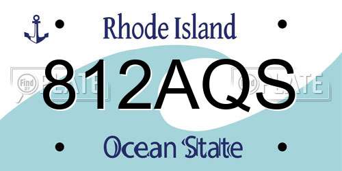 812AQS Rhode Island License Plate
