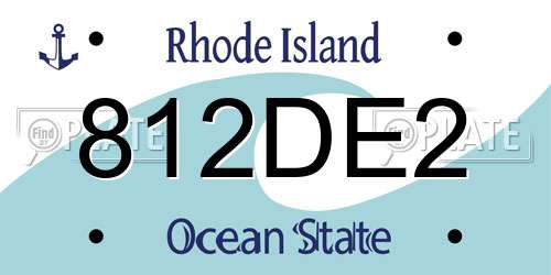 812DE2 Rhode Island License Plate
