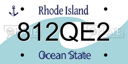 812QE2 Rhode Island License Plate