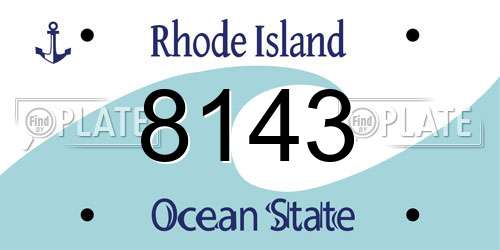 8143 Rhode Island License Plate
