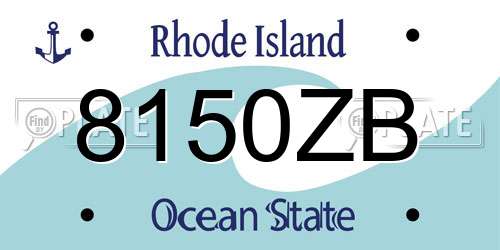 8150ZB Rhode Island License Plate