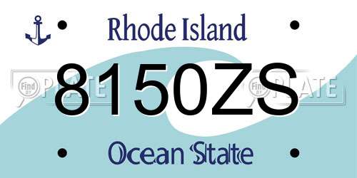 8150ZS Rhode Island License Plate