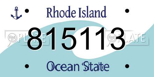 815113 Rhode Island License Plate