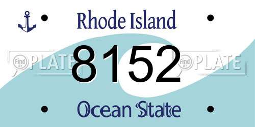 8152 Rhode Island License Plate