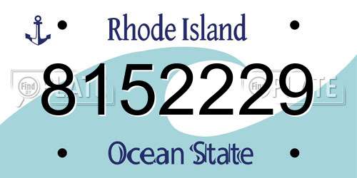 8152229 Rhode Island License Plate