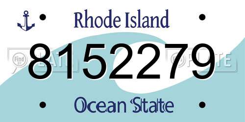 8152279 Rhode Island License Plate
