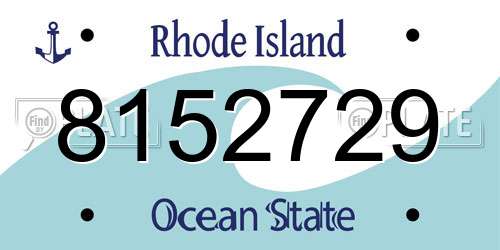 8152729 Rhode Island License Plate