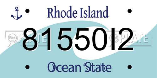 81550I2 Rhode Island License Plate