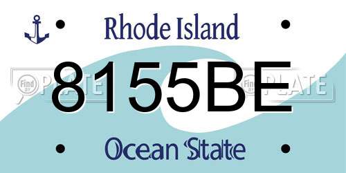 8155BE Rhode Island License Plate