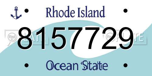 8157729 Rhode Island License Plate