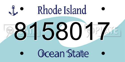 8158017 Rhode Island License Plate